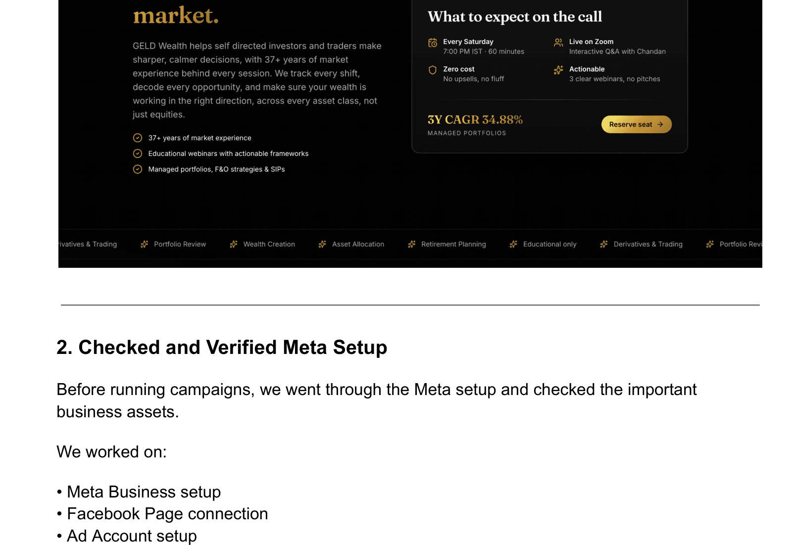 Geld Wealth Account Reactivation & Meta Setup Overview